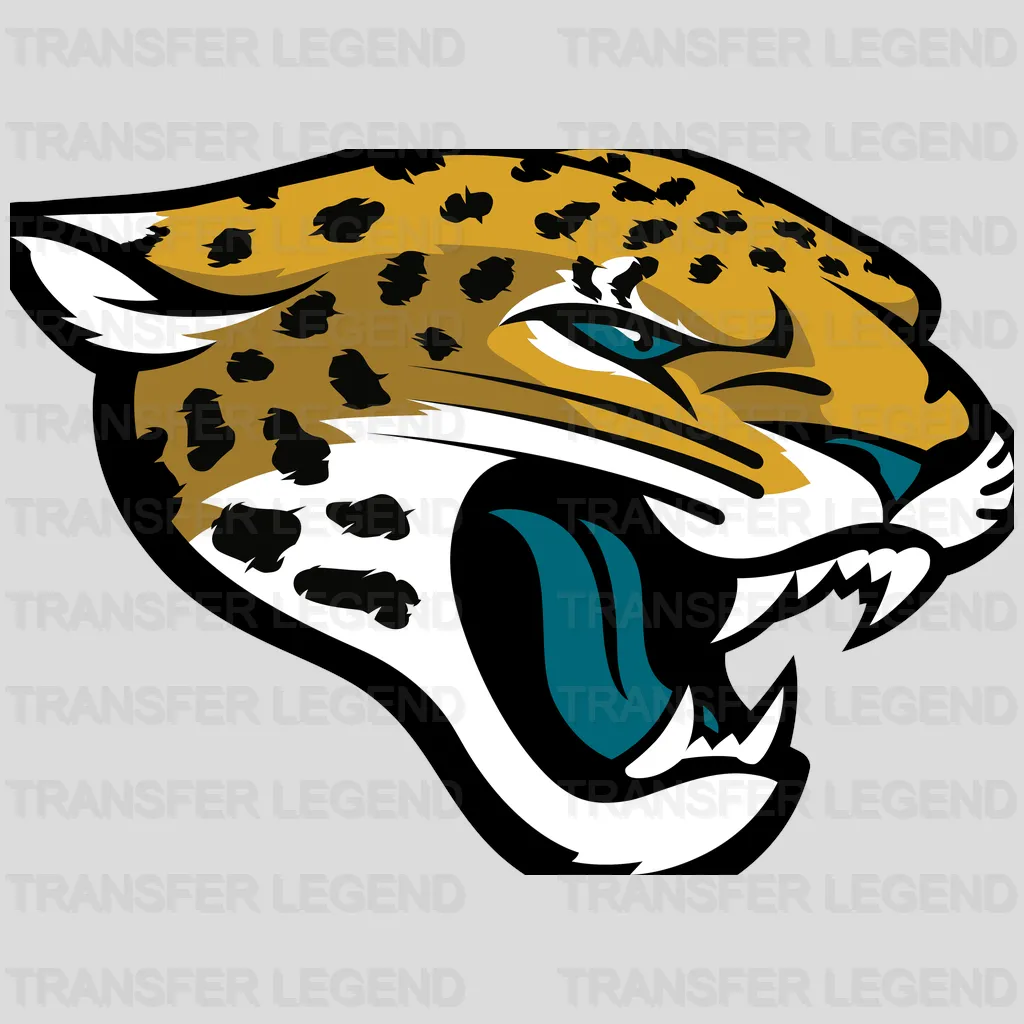 Jacksonville Jaguars Snarling Head Emblem NFL Design - DTF Heat Transfer