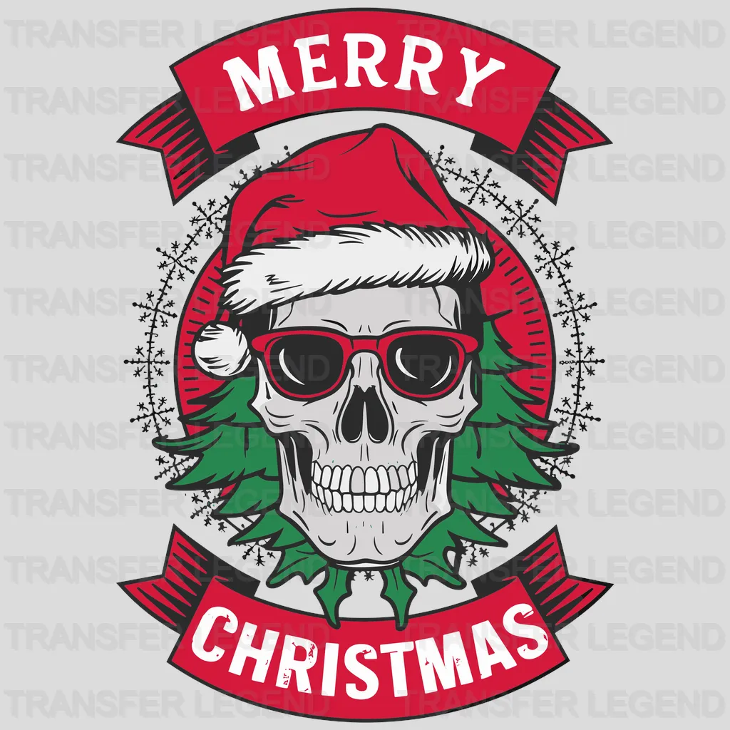 Skull Is Smiling Christmas design - DTF Heat Transfer - transferlegend