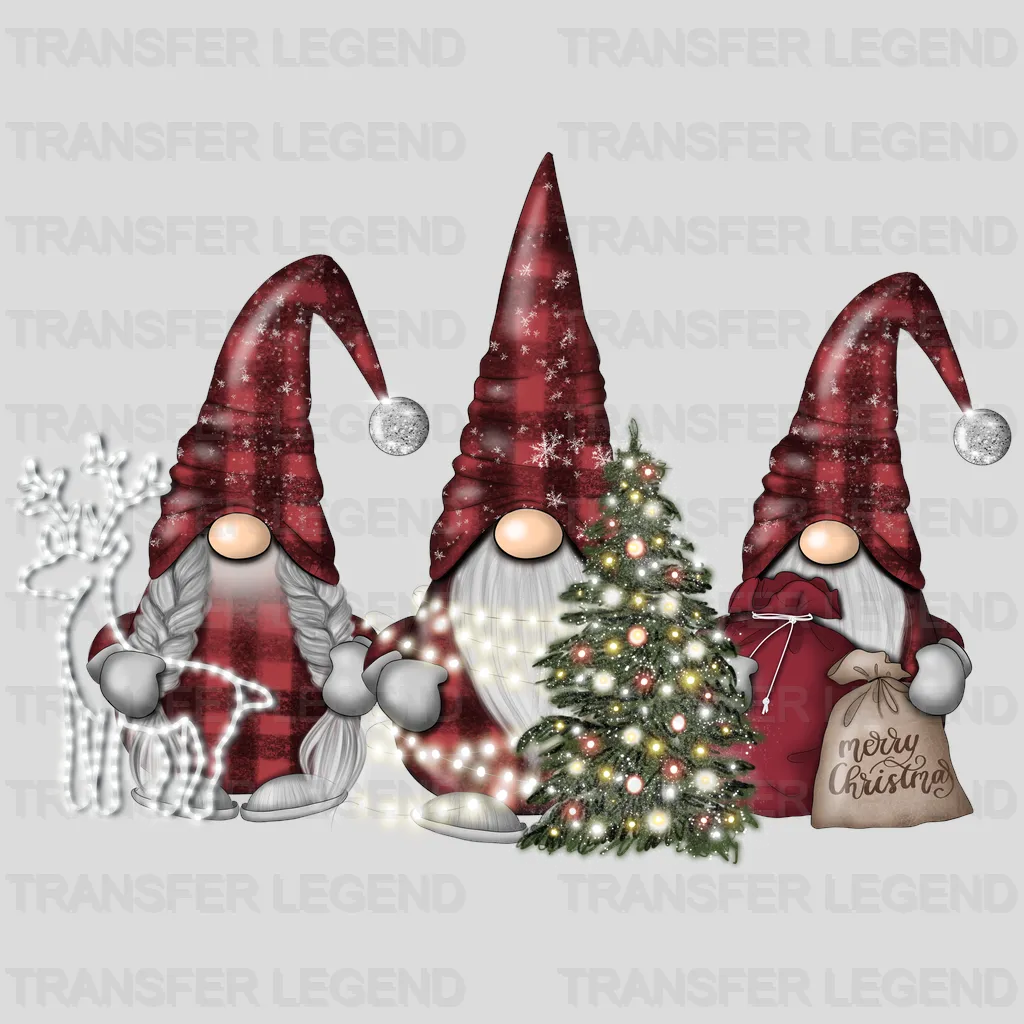 Christmas Plaid Gnomes Design - DTF heat transfer - transferlegend