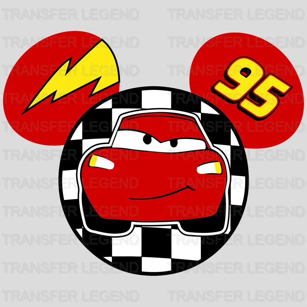 Cars Lightning McQueen Mickey Ears Design - DTF heat transfer - transferlegend