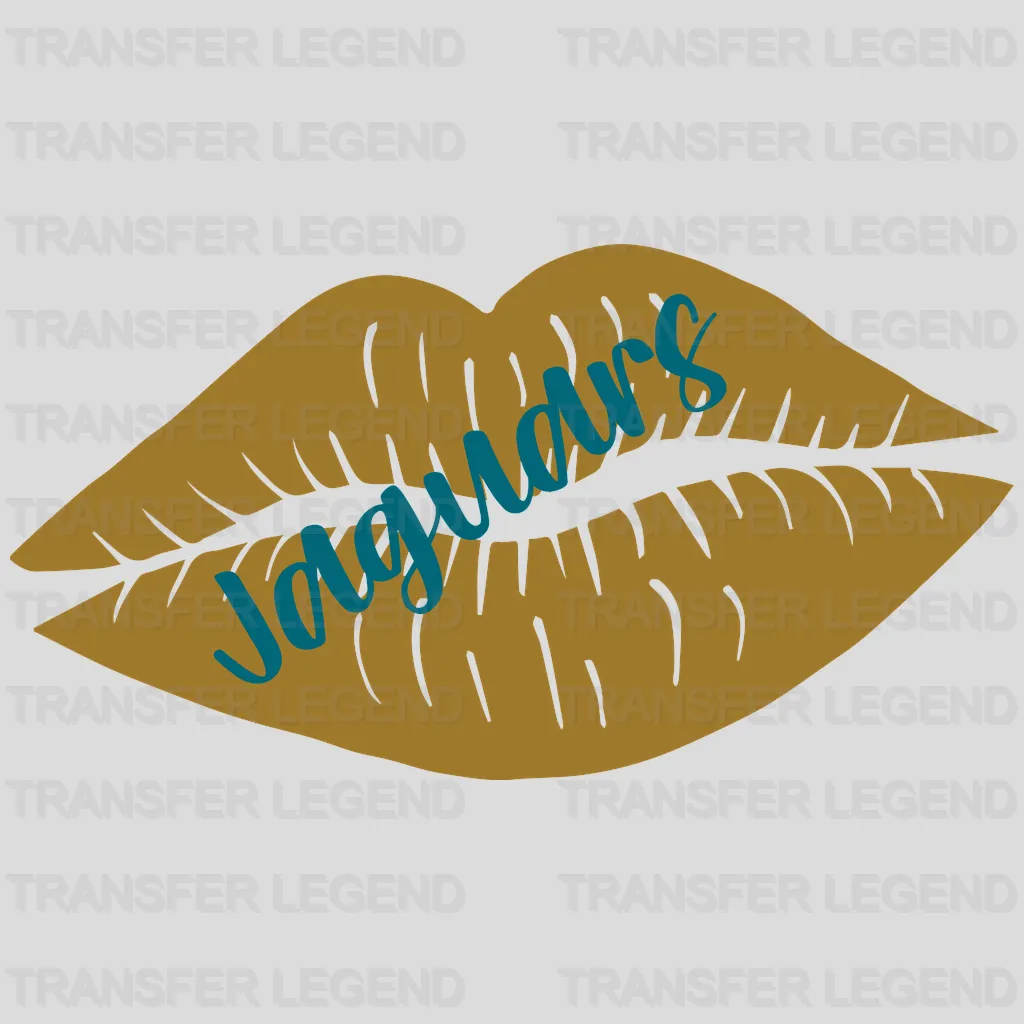 Jacksonville Jaguars Gold Lips Emblem NFL Design - DTF Heat Transfer