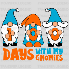 100 Days With My Gnomies 100 Days Of School Design - DTF heat transfer - transferlegend