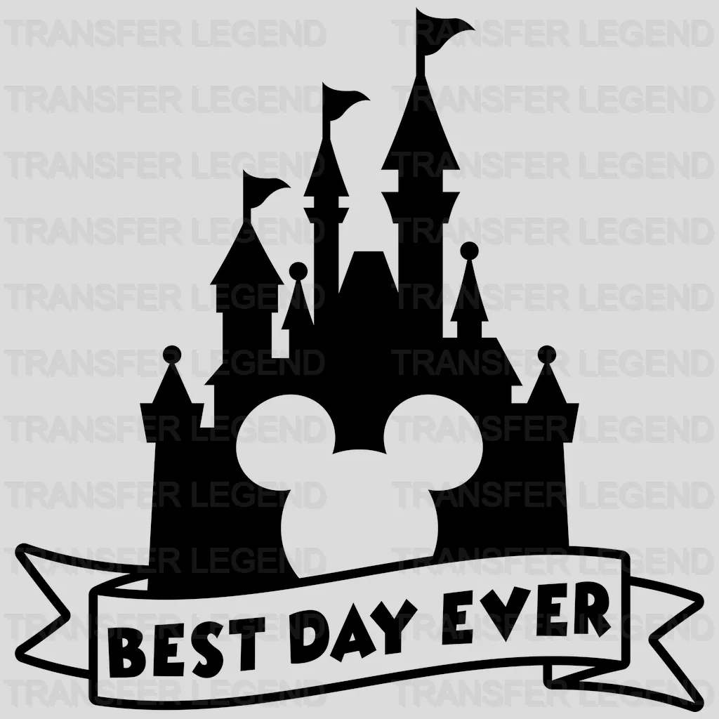 Disney Castle Best Day Ever Mickey And Minnie Design - DTF heat transfer - transferlegend