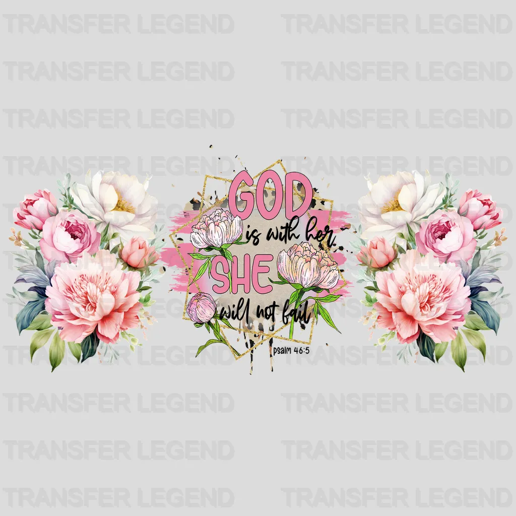 God Is With Her Easter UV DTF Transfer Cup Wrap UV DTF Sticker - transferlegend