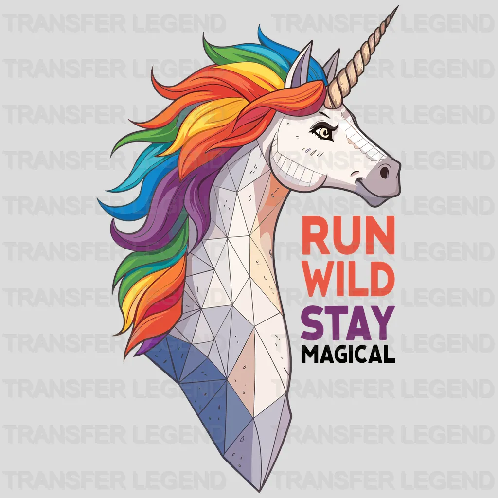 Run Wild Unicorn Design - DTF Heat Transfers - transferlegend