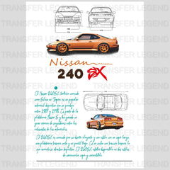 Nissan 240 SX Orange Cars Design - DTF Heat Transfer - transferlegend