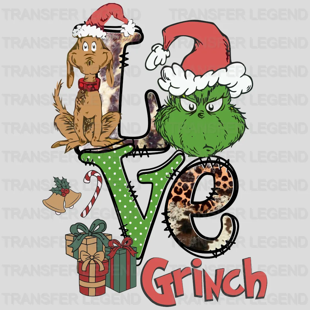 LOVE GRINCH Christmas Design - DTF heat transfer - transferlegend