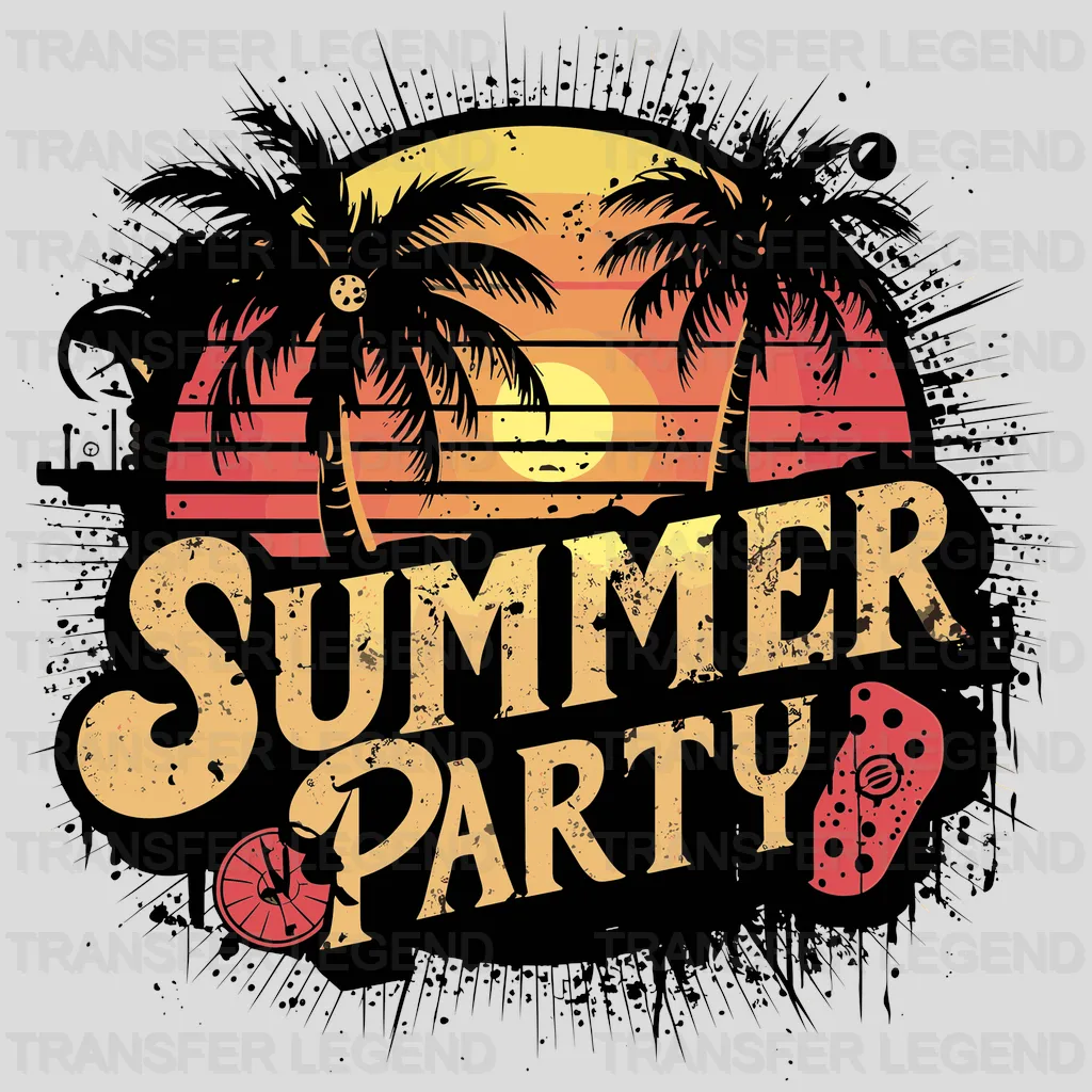 Summer Time Party Design - DTF Heat Transfer - transferlegend