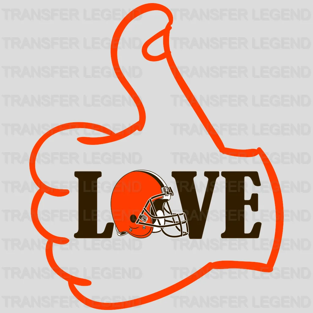 Cleveland Browns Vertical Football Player Silhouette NFL Design - DTF Heat Transfer
