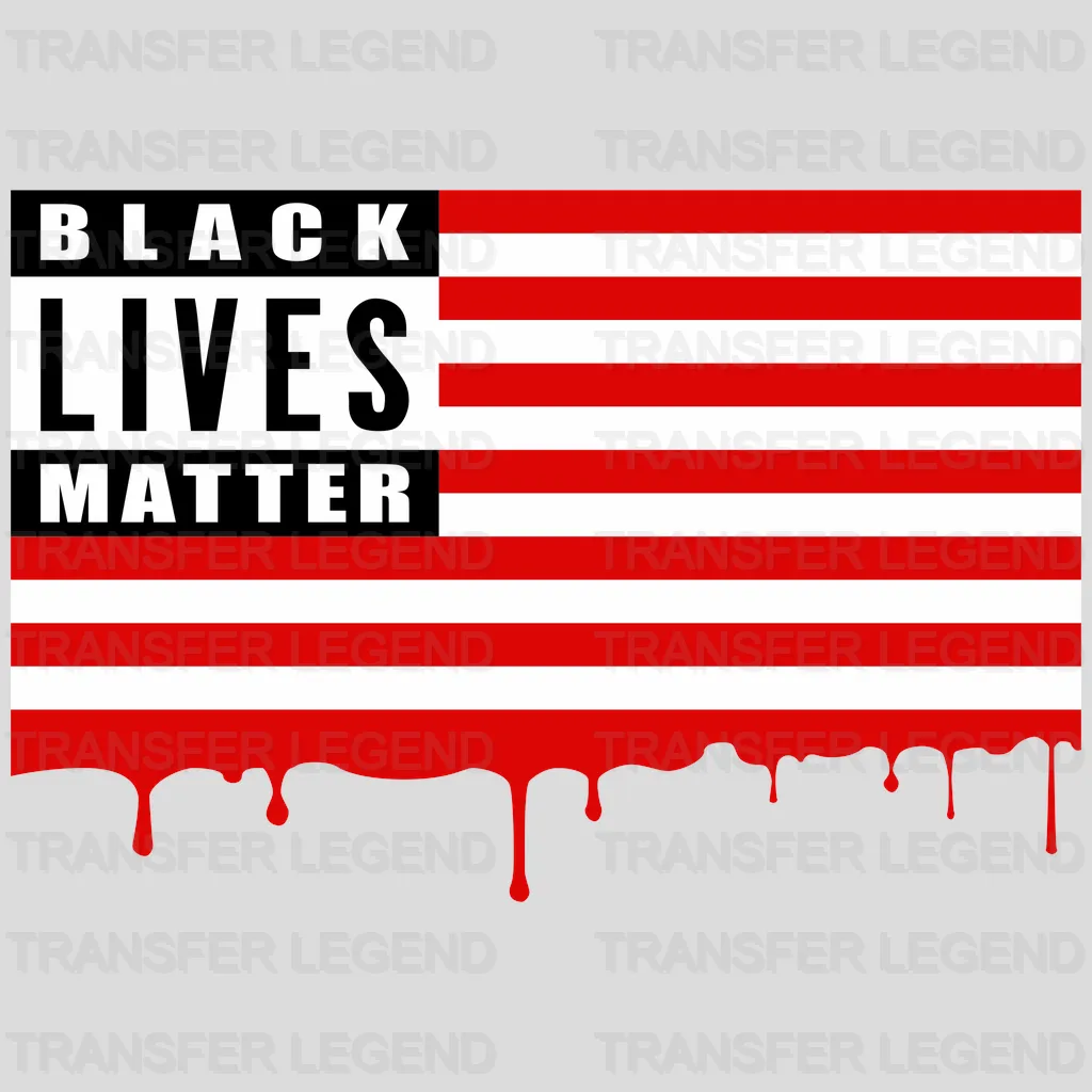 Black Lives Matter American Flag design- DTF heat transfer - transferlegend