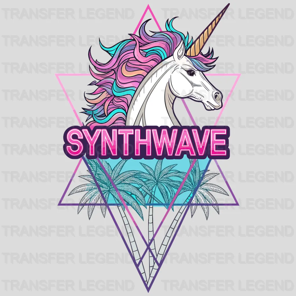 Synthwave Unicorn Design - DTF Heat Transfers - transferlegend