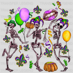 Skeletons Mardi Gras Design- Mardi Gras DTF heat transfer - transferlegend