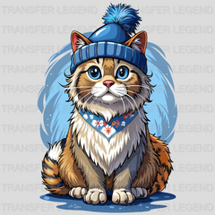 Cute Cat Winter Design - DTF Heat Transfers - transferlegend