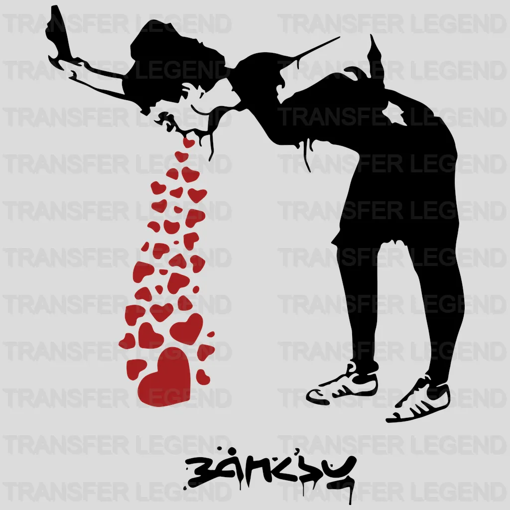 Banksy Heart Valentine's Day Design - DTF heat transfer - transferlegend