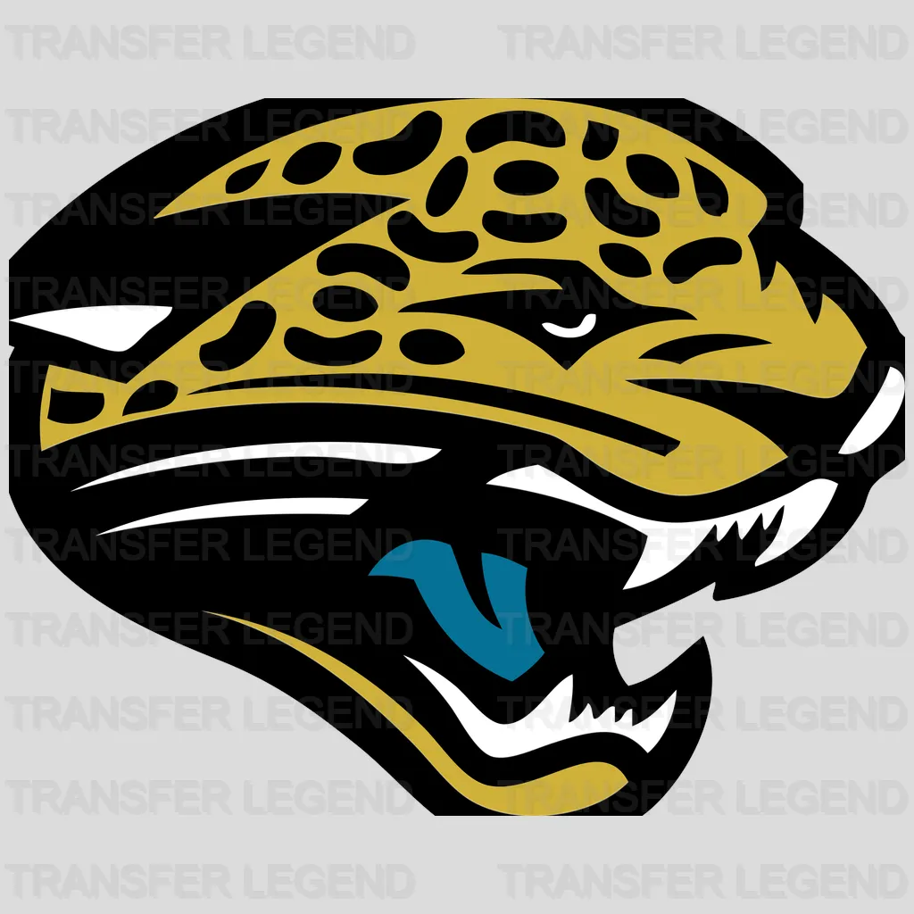 Jacksonville Jaguars Aggressive Head Profile NFL Design - DTF Heat Transfer