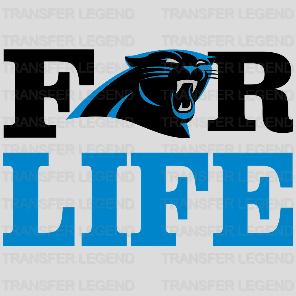 Carolina Panthers For Life Vertical Wordmark NFL Design - DTF Heat Transfer