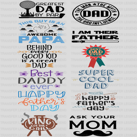 Father's Day - Premade Gang sheet - 12 PCS 10 INCH - transferlegend