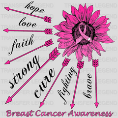 Flower Arrows Breast Cancer Awareness Design - DTF heat transfer - transferlegend