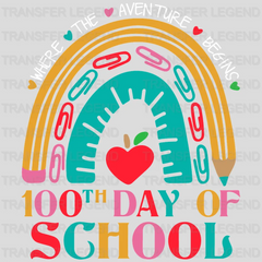 100th Day Of School Pencil Design - DTF heat transfer - transferlegend