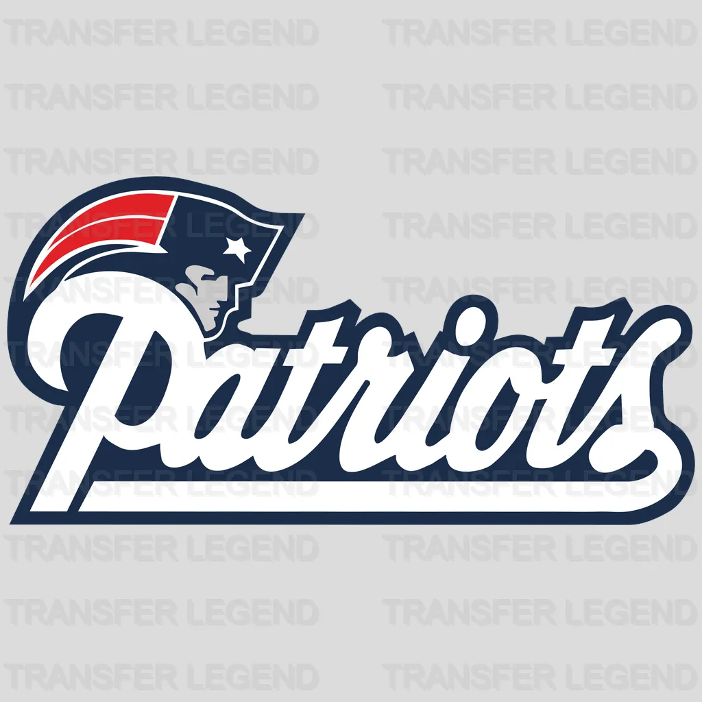 Mfl Lettering New England Patriots script lettering with star-dotted ‘i’, NFL design