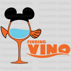 Mickey Ears Wine Glass Finding Vino Epcot Design - DTF heat transfer - transferlegend