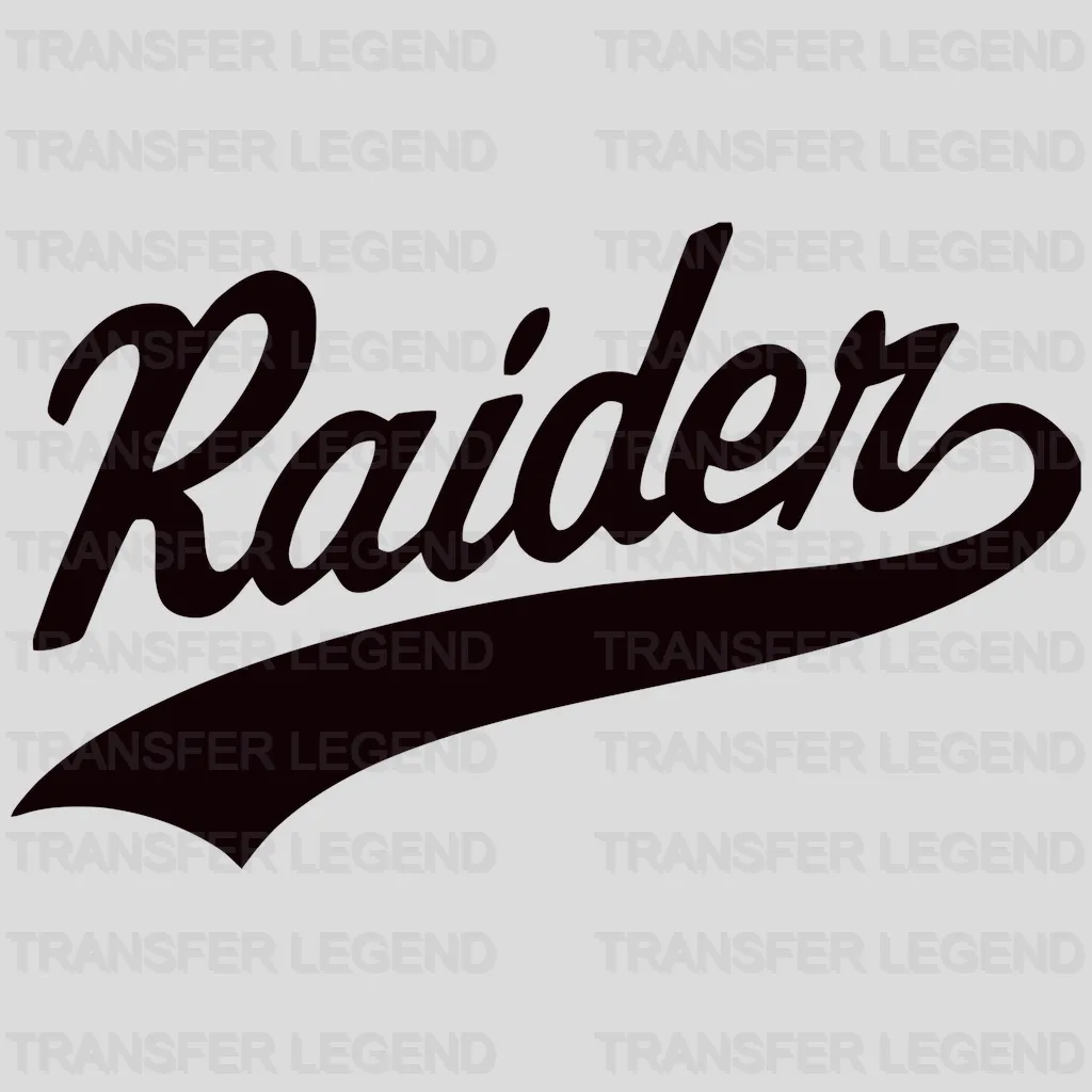 Las Vegas Raiders elegant cursive “Raider” script, NFL design - DTF He