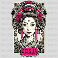 Red Lips Geisha Asian Design - DTF Heat Transfer - transferlegend