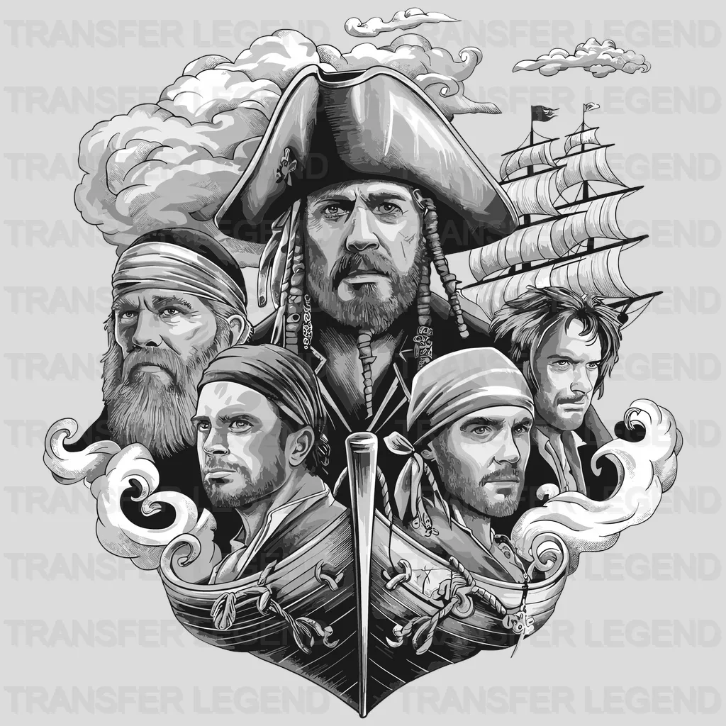 Five Friend Pirate Design - DTF Heat Transfer - transferlegend