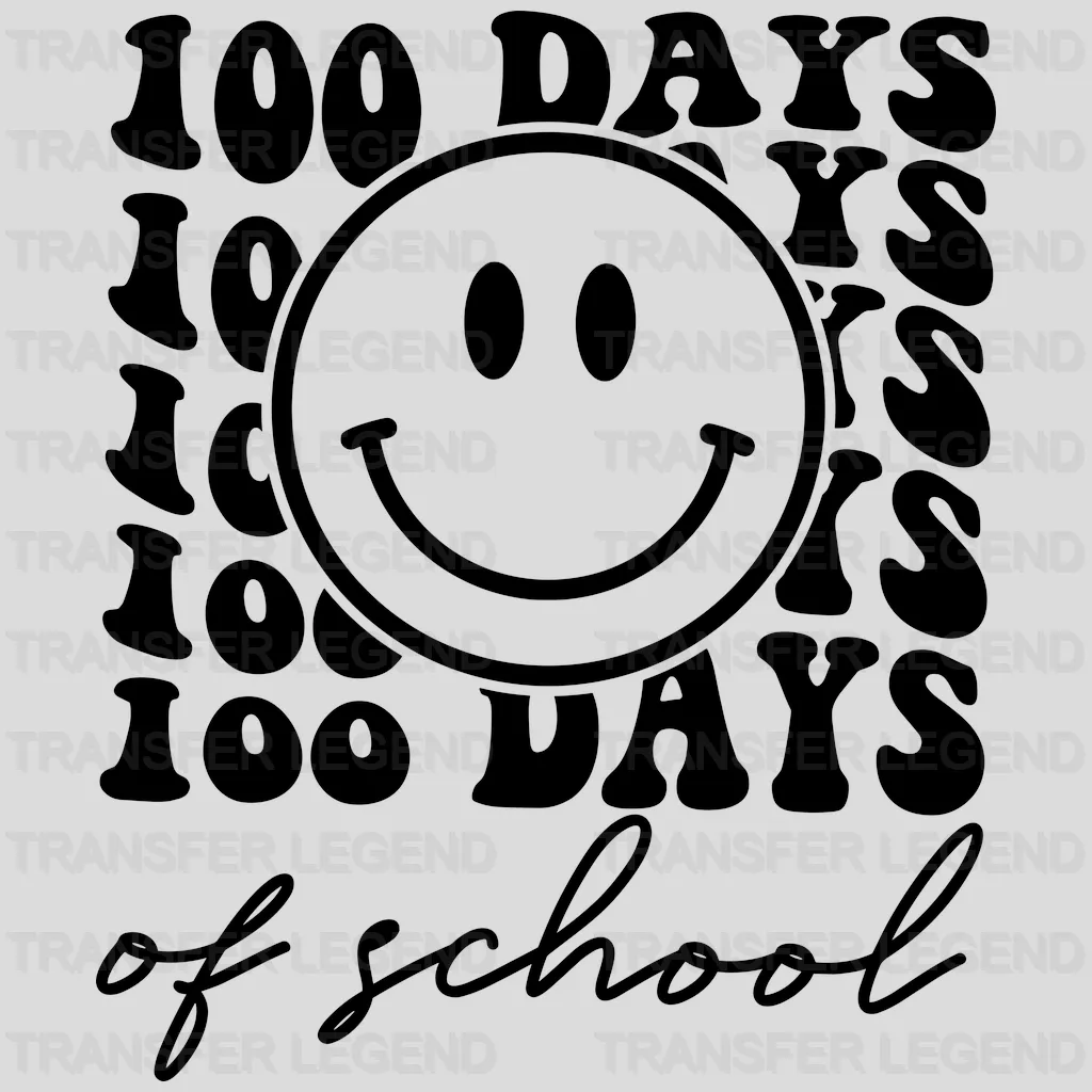 Smiley Face 100 Days Of School Design - DTF heat transfer - transferlegend