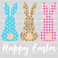 Bunnies Happy Easter Design- DTF heat transfer - transferlegend