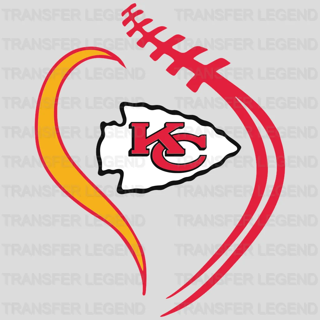 Kansas City Chiefs LOVE Word Mark with Arrowhead NFL Design - DTF Heat Transfer