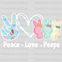 Peace-Love-Peeps Easter Design- DTF heat transfer - transferlegend