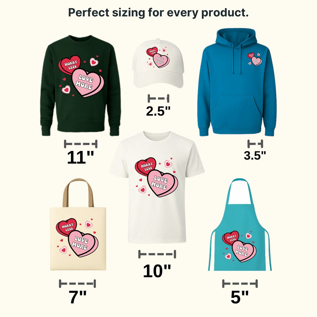 WORRY LESS LOVE MORE - DTF heat transfer - transferlegend