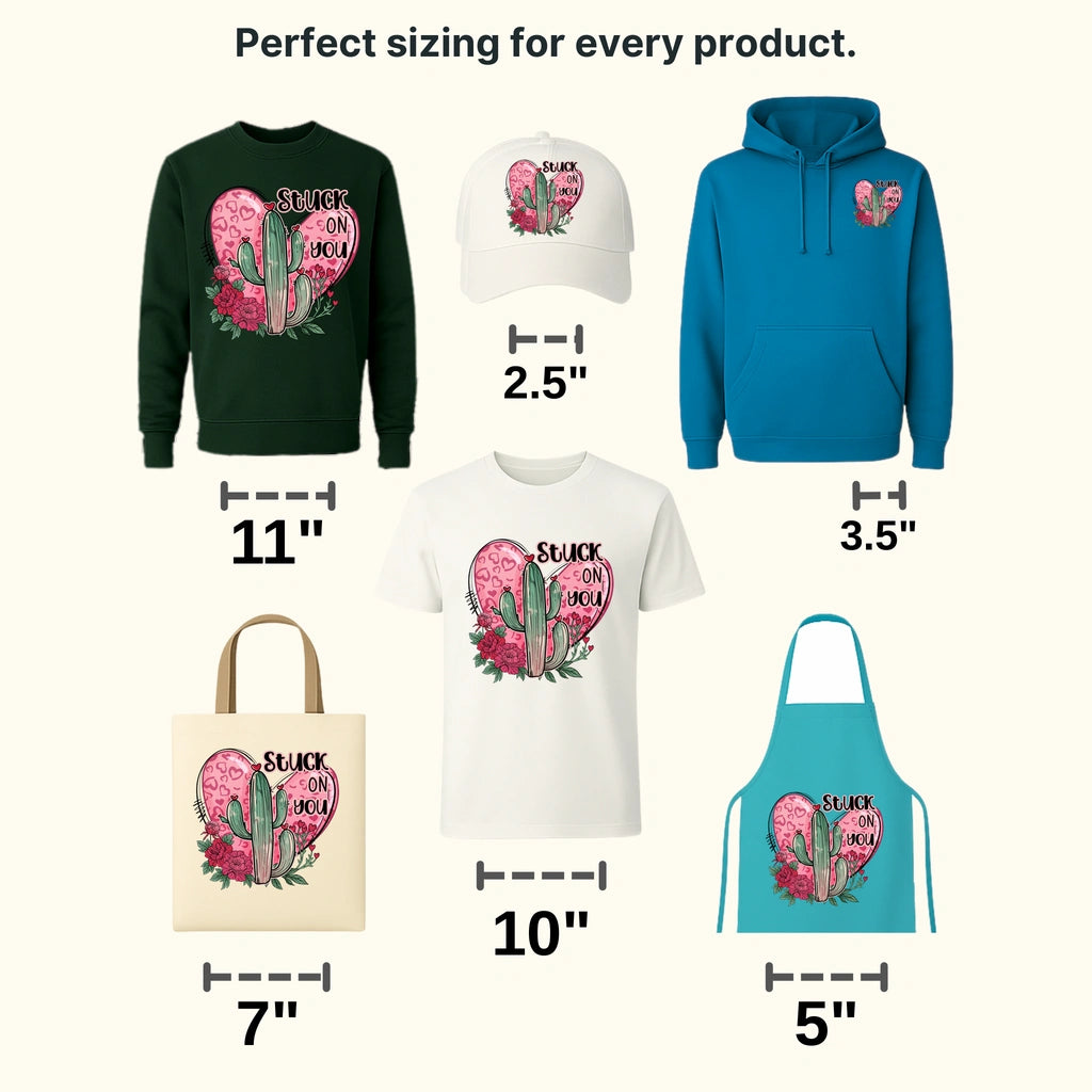 CACTUS HEART STUCK ON YOU - DTF heat transfer - transferlegend