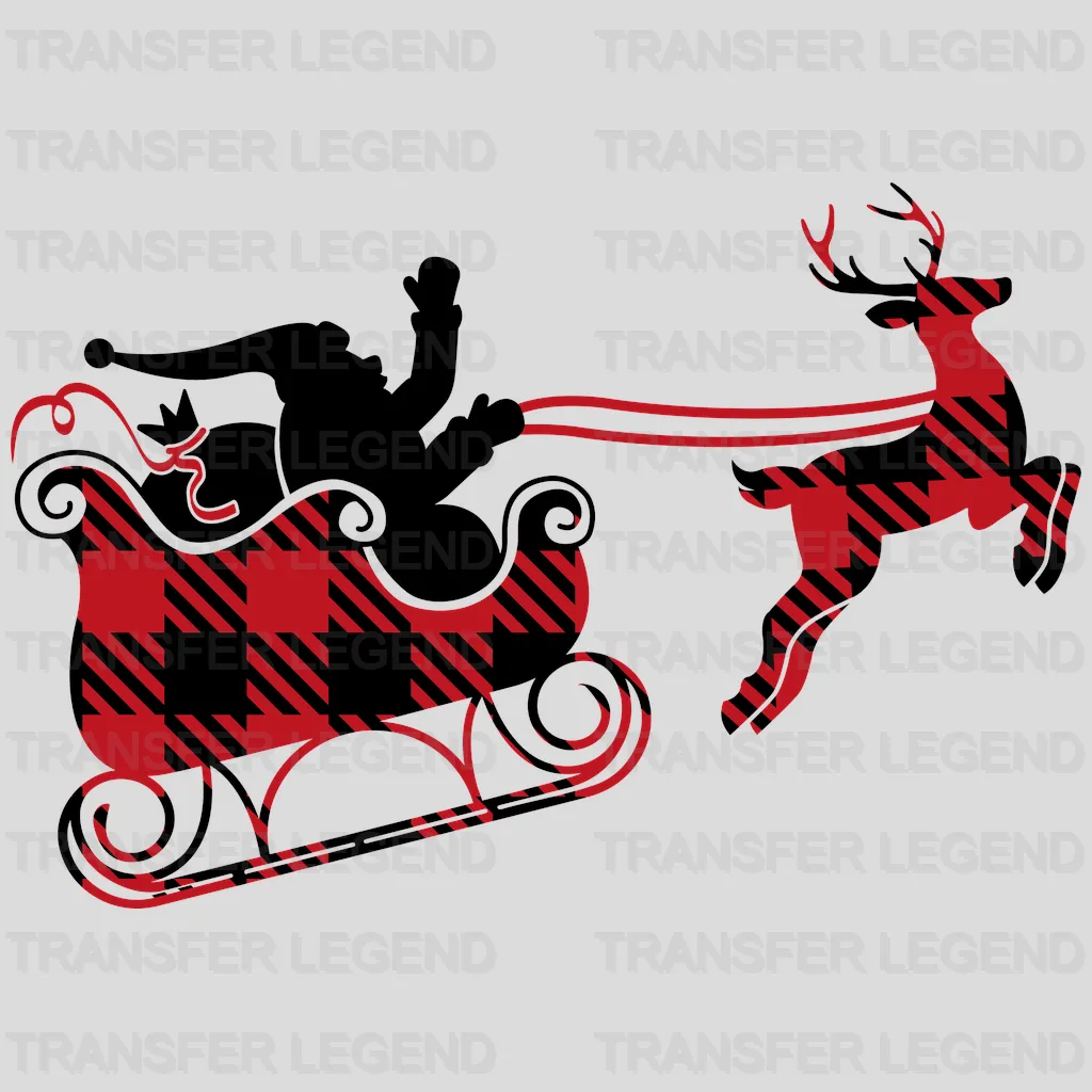 Santas Sleigh Buffalo Christmas Design, Christmas Design - DTF heat transfer - transferlegend