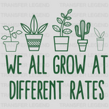 We All Grow At Different Rates 100 Days School Design - DTF heat transfer - transferlegend