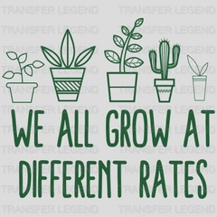 We All Grow At Different Rates 100 Days School Design - DTF heat transfer - transferlegend