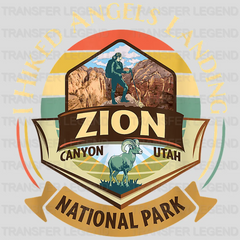 I Hiked Angels Landing Zion Utah National Park - Retro Vintage Bighorn Design - DTF heat transfer - transferlegend