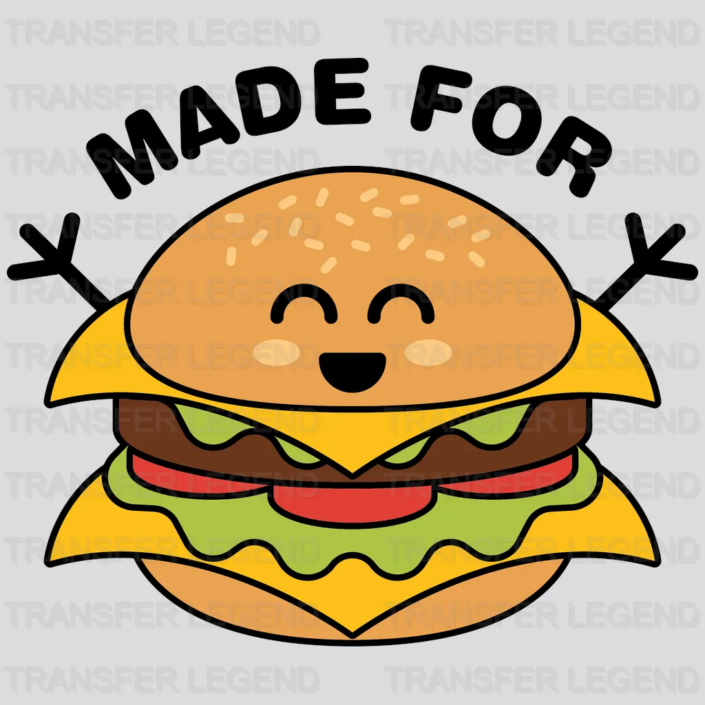 Made for Each Other Hamburger and Fries Couple Design - DTF heat transfer - transferlegend