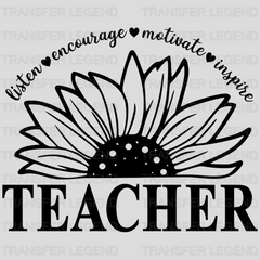 Listen Encourage Motivate Inspire Flower Design - DTF heat transfer - transferlegend