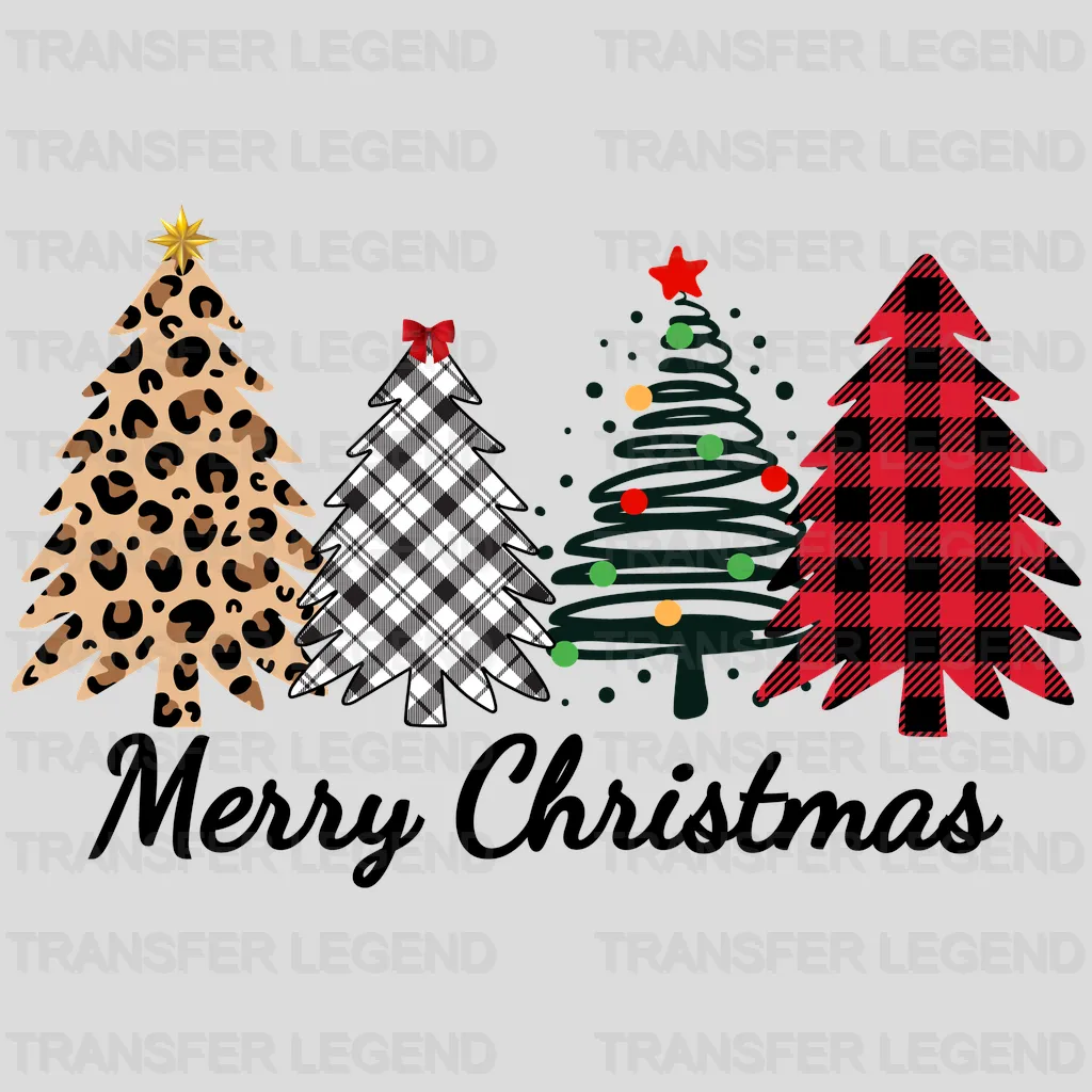 Merry christmas Fun Trees, Christmast Design, Dtf Transfer - transferlegend