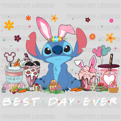 Stitch Coffee Cups Easter Best Day Ever Design- DTF heat transfer - transferlegend