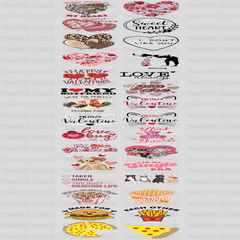 Valentine's Premade Gang sheet - 30 PCS 10 INCH - transferlegend