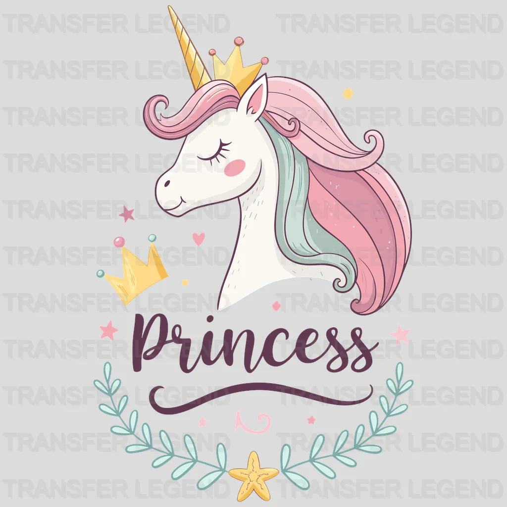 Princess Unicorn Design - DTF Heat Transfers - transferlegend