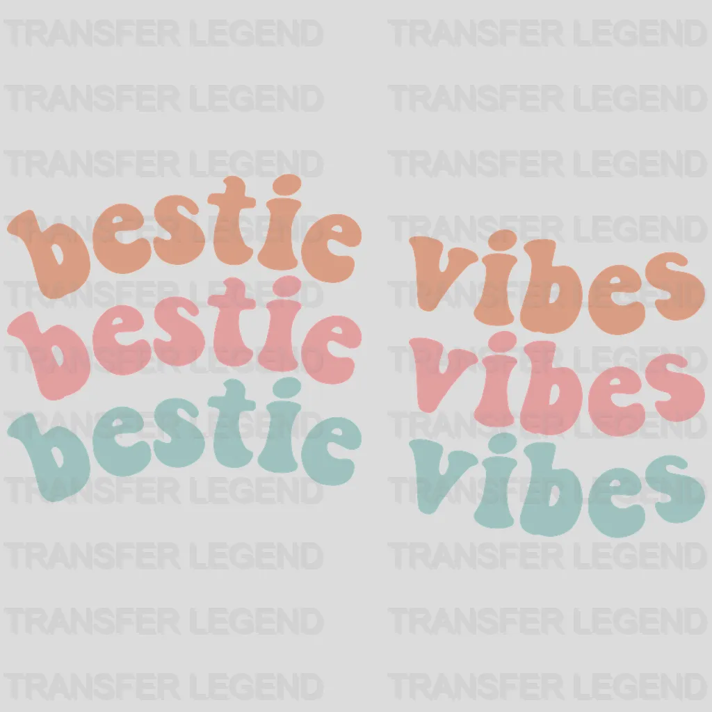 Bestie Vibes Wave design- DTF heat transfer - transferlegend