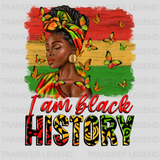 I am Black History - BLM design DTF heat transfer - transferlegend