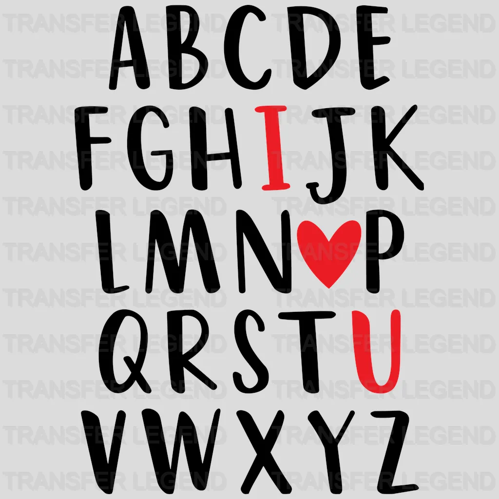 I Love You Valentine's Day Design - DTF heat transfer - transferlegend