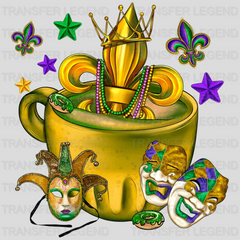 Cup Mardi Gras Design- Mardi Gras DTF heat transfer - transferlegend