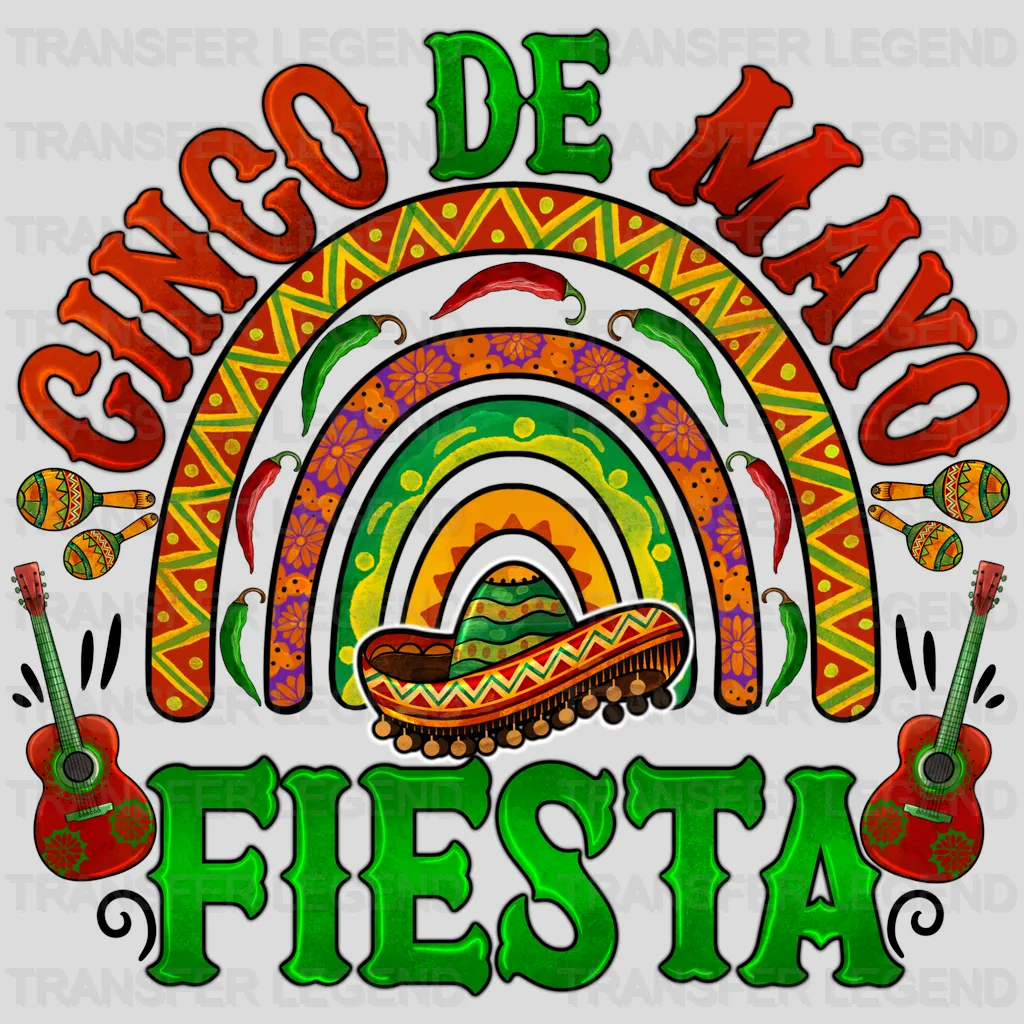 Cinco De Mayo Fiesta - Cinco De Mayo DTF heat transfer - transferlegend