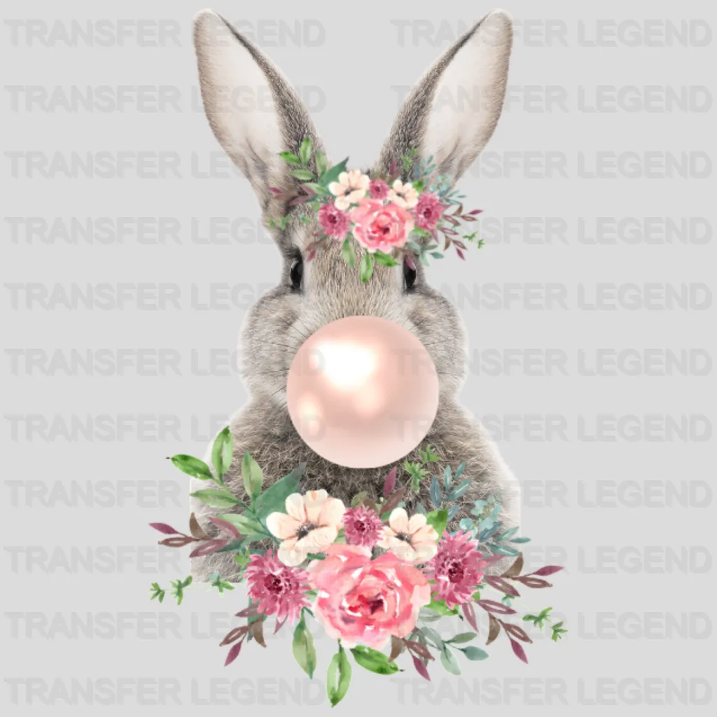 Easter Floral Bunny Design - DTF heat transfer - transferlegend